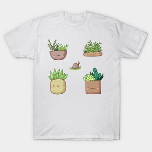 Cute plants with faces T-Shirt